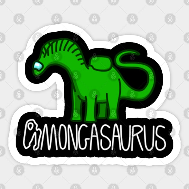 Amongasaurus Sticker by SaltyCoty